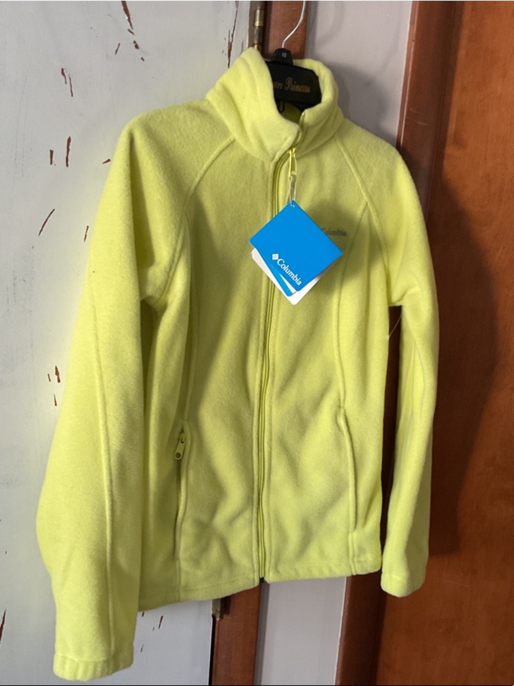 Columbia Neon Yellow Full-Zip Fleece Jacket